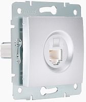 Розетка компьютерная без рамки Lezard Karina 1-м. RJ45 5e матовое серебро картинка